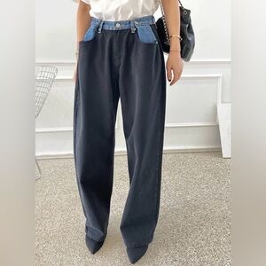 The Frankie Shop - Hayla Contrast Denim Pants - Black